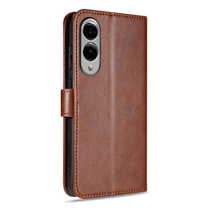 AZNS - AZNS Samsung Galaxy S25 Edge Fodral Anti-Scratch Konstläder - Brun