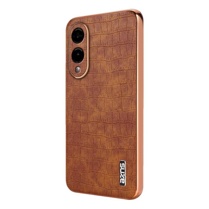 AZNS - AZNS Samsung Galaxy S25 Edge Fodral Electroplating PU + TPU - Brun