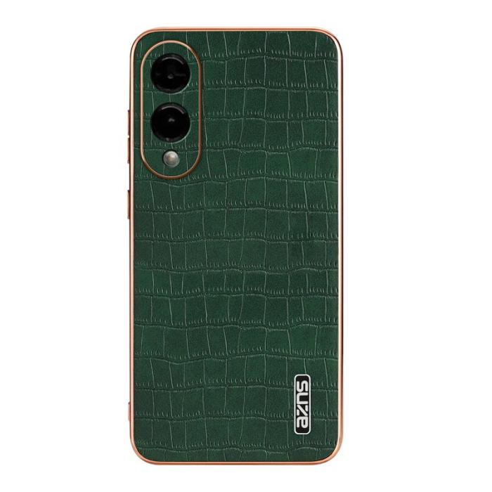 AZNS - AZNS Samsung Galaxy S25 Edge Fodral - Elektroplätering Krokodil PU + TPU - Grön