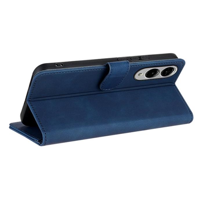 AZNS - AZNS Samsung Galaxy S25 Edge Fodral PU Läder - Blå