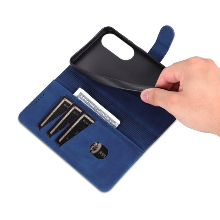 AZNS - AZNS Samsung Galaxy S25 Edge Fodral PU Läder - Blå