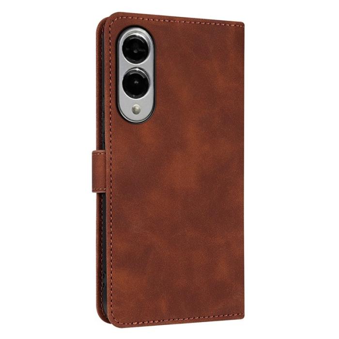 AZNS - AZNS Samsung Galaxy S25 Edge Fodral PU Läder Plånboksfodral - Brun