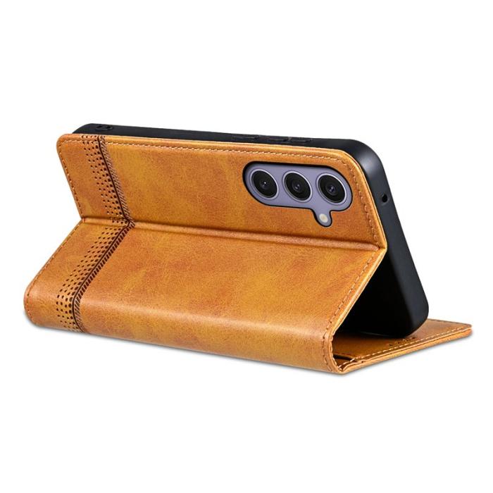 AZNS - AZNS Samsung Galaxy S25 FE Fodral Äkta läder - Brun