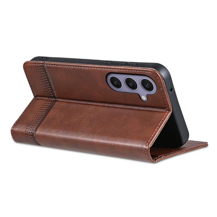 AZNS - AZNS Samsung Galaxy S25 FE Fodral Äkta läder - Kaffe