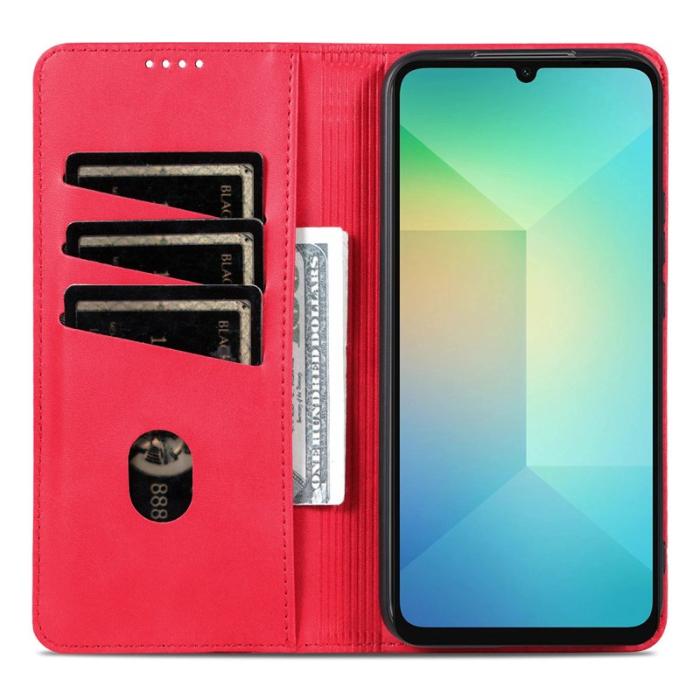 AZNS - AZNS Samsung Galaxy S25 FE Fodral Äkta läder - Röd