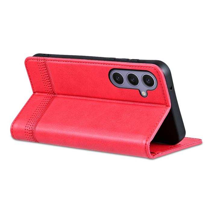 AZNS - AZNS Samsung Galaxy S25 FE Fodral Äkta läder - Röd