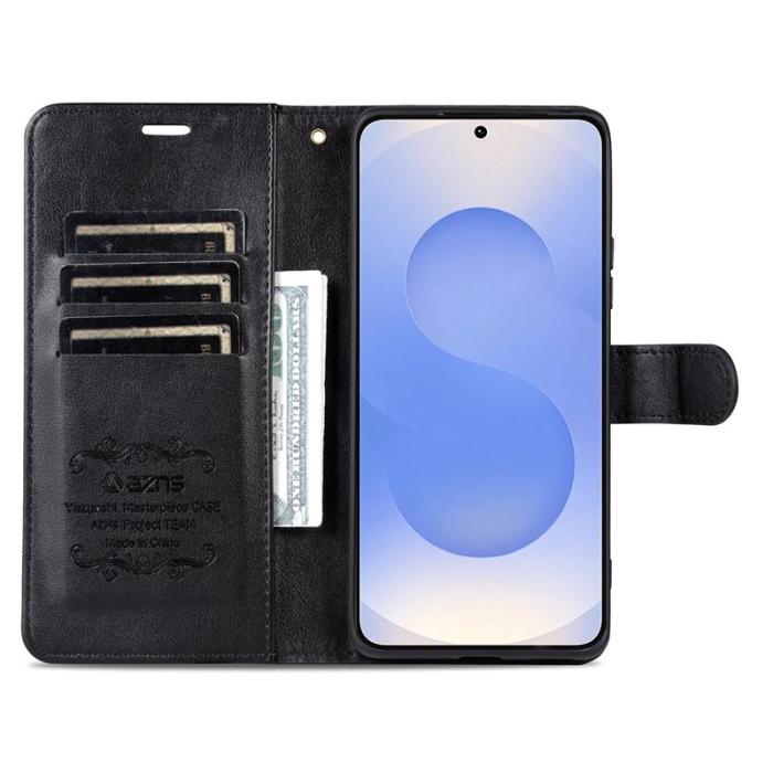 AZNS - AZNS Samsung Galaxy S25 FE Fodral Anti-Scratch PU Läder - Svart