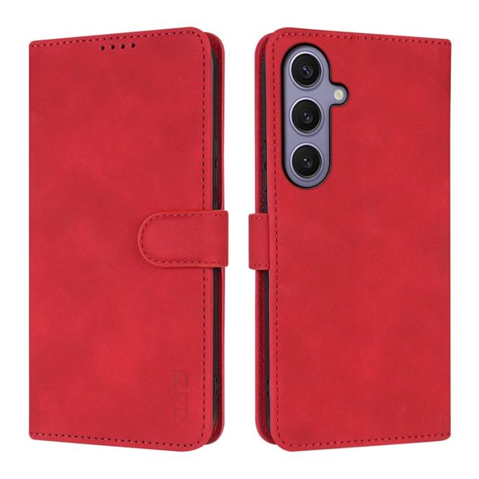 AZNS - AZNS Samsung Galaxy S25 FE Fodral PU Läder Plånboksfodral - Röd