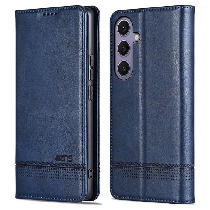 AZNS - AZNS Samsung Galaxy S25+ Fodral Äkta läder - Blå