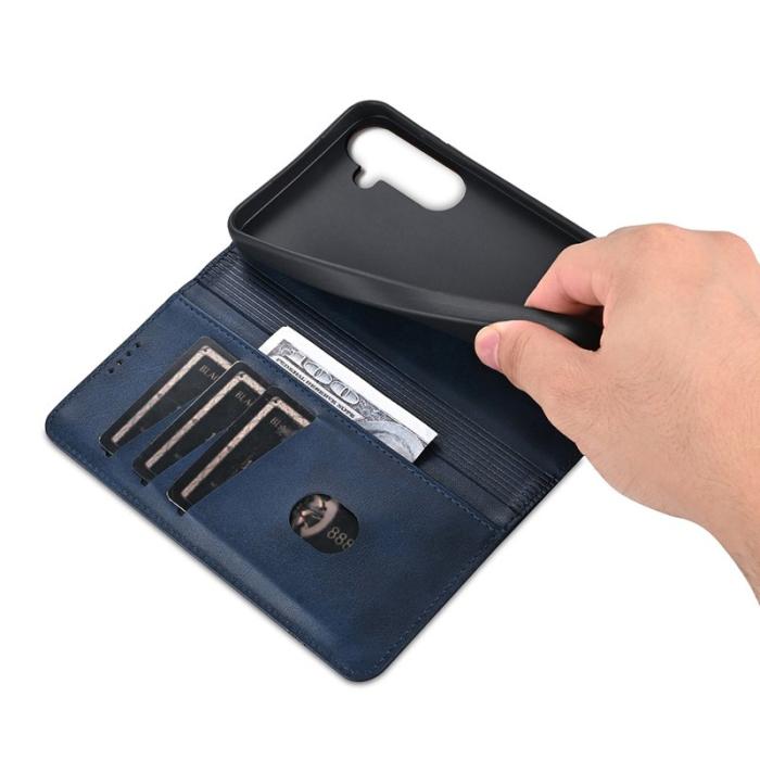 AZNS - AZNS Samsung Galaxy S25+ Fodral Äkta läder - Blå