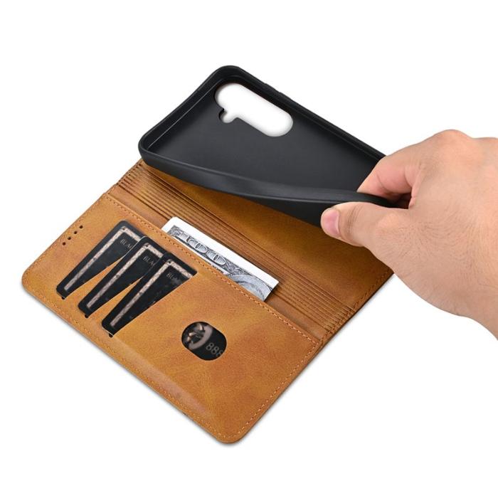 AZNS - AZNS Samsung Galaxy S25+ Fodral Äkta läder - Brun