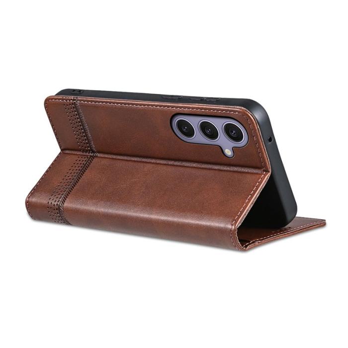 AZNS - AZNS Samsung Galaxy S25+ Fodral Äkta läder - Kaffe