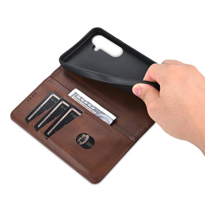 AZNS - AZNS Samsung Galaxy S25+ Fodral Äkta läder - Kaffe