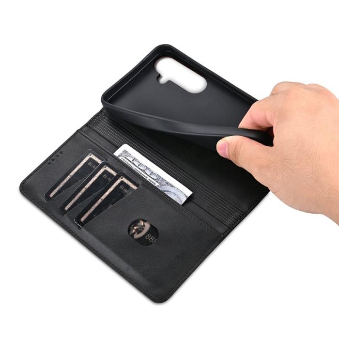 AZNS - AZNS Samsung Galaxy S25+ Fodral Äkta läder - Svart