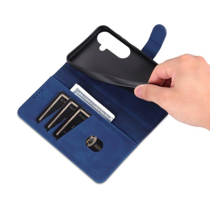 AZNS - AZNS Samsung Galaxy S25 Fodral PU Läder Plånboksfodral - Blå