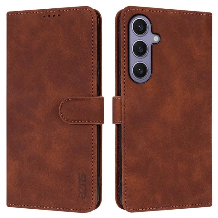 AZNS - AZNS Samsung Galaxy S25+ Fodral PU Läder Plånboksfodral - Brun