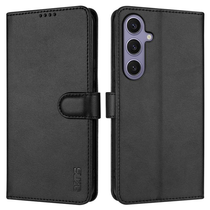 AZNS - AZNS Samsung Galaxy S25 Fodral PU Läder Plånboksfodral - Svart