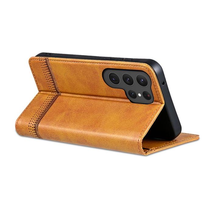 AZNS - AZNS Samsung Galaxy S25 Ultra Fodral Äkta läder - Brun