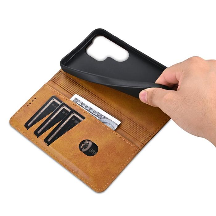 AZNS - AZNS Samsung Galaxy S25 Ultra Fodral Äkta läder - Brun