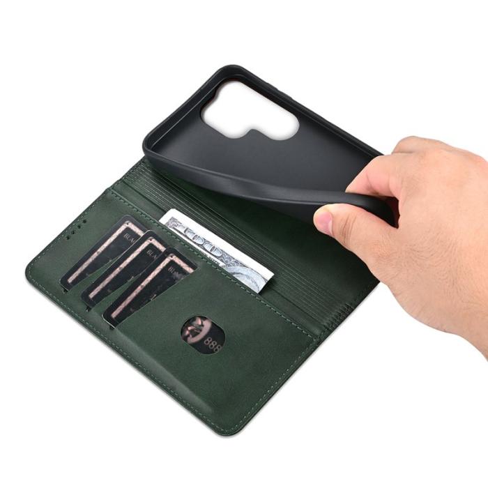 AZNS - AZNS Samsung Galaxy S25 Ultra Fodral Äkta läder - Grön