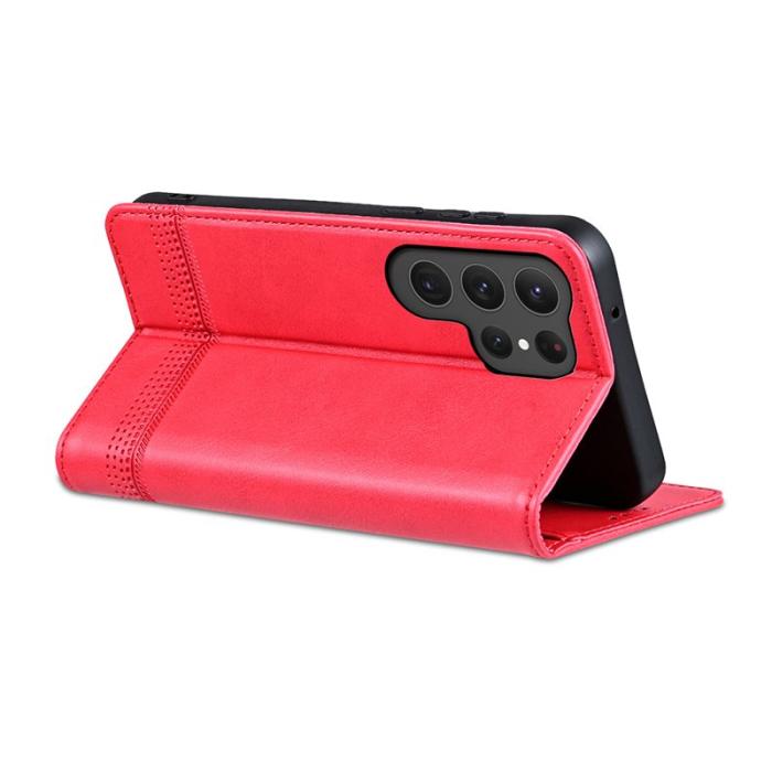 AZNS - AZNS Samsung Galaxy S25 Ultra Fodral Äkta läder - Röd