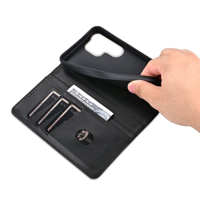 AZNS - AZNS Samsung Galaxy S25 Ultra Fodral Äkta läder - Svart