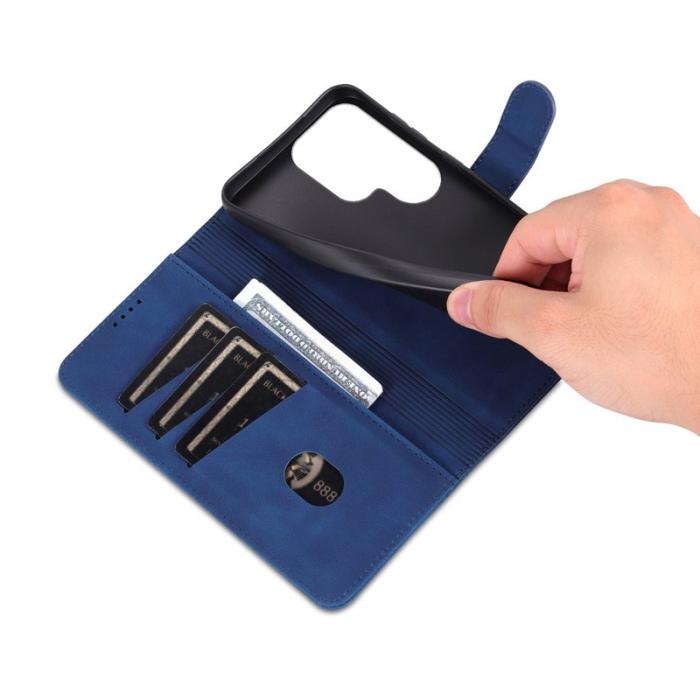 AZNS - AZNS Samsung Galaxy S25 Ultra Fodral PU Läder - Blå