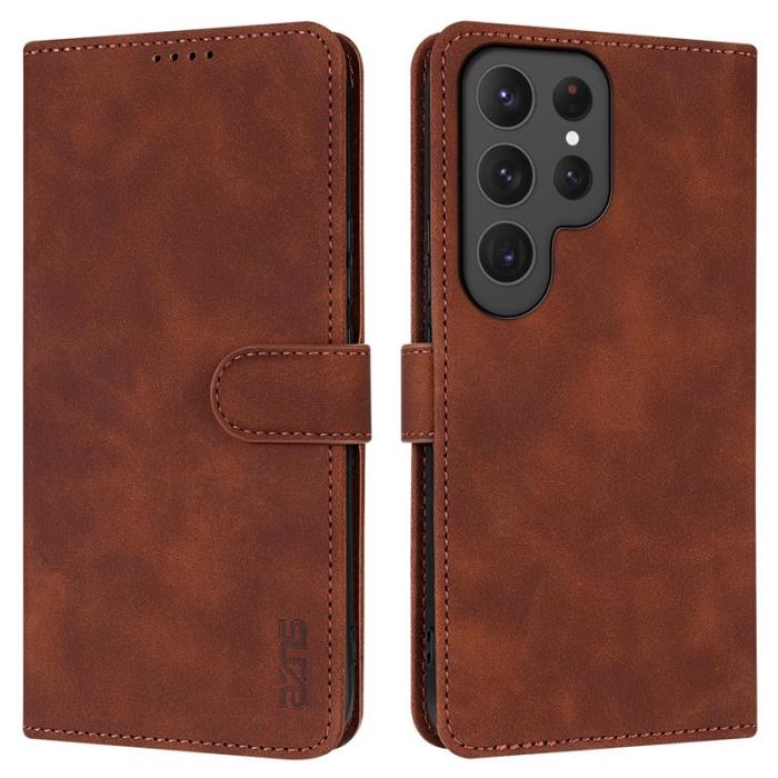 AZNS - AZNS Samsung Galaxy S25 Ultra Fodral PU Läder - Brun