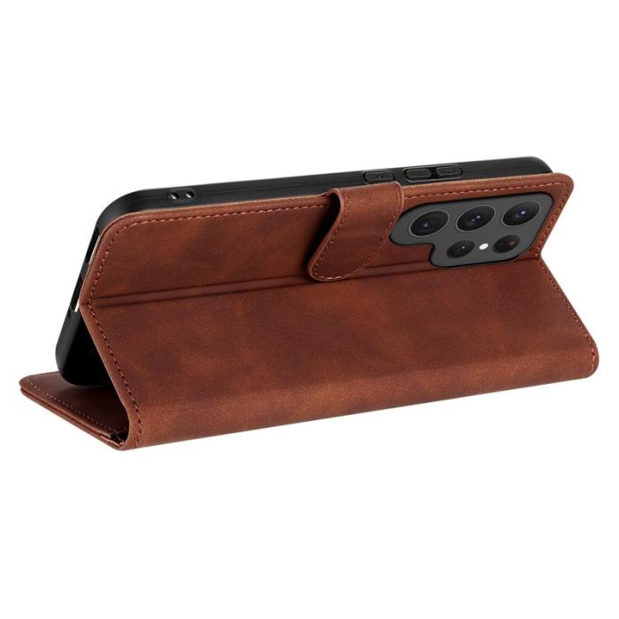 AZNS - AZNS Samsung Galaxy S25 Ultra Fodral PU Läder - Brun