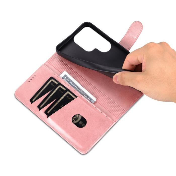 AZNS - AZNS Samsung Galaxy S25 Ultra Fodral PU Läder - Rose Gold