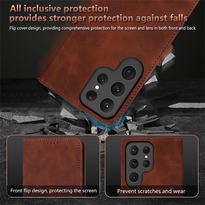 AZNS - AZNS Samsung Galaxy S25 Ultra Fodral PU Läder - Rose Gold