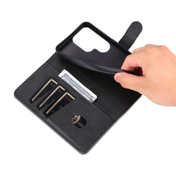 AZNS - AZNS Samsung Galaxy S25 Ultra Fodral PU Läder - Svart