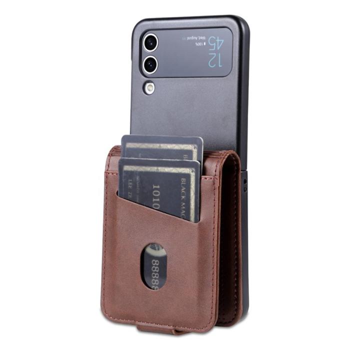 AZNS - AZNS Samsung Galaxy Z Flip3 5G Fodral Äkta läder - Kaffe