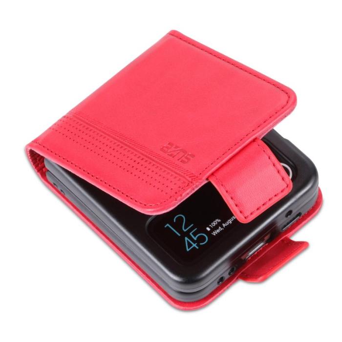 AZNS - AZNS Samsung Galaxy Z Flip3 5G Fodral Äkta läder - Röd