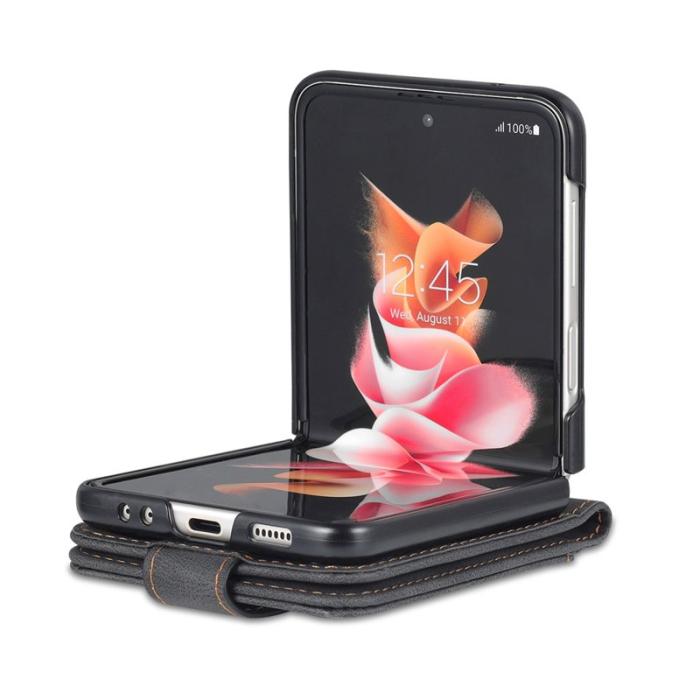 AZNS - AZNS Samsung Galaxy Z Flip3 5G Skal Äkta läder - Svart