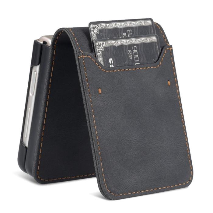 AZNS - AZNS Samsung Galaxy Z Flip3 5G Skal Äkta läder - Svart