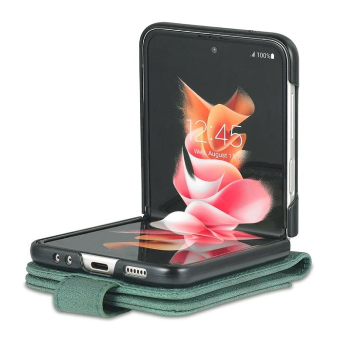 AZNS - AZNS Samsung Galaxy Z Flip3 5G Skal - PU Läder - Grön