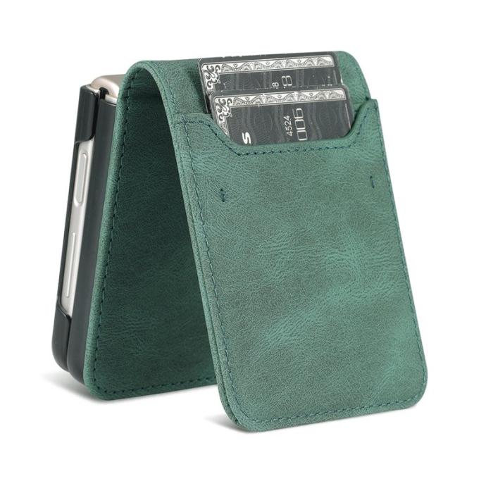 AZNS - AZNS Samsung Galaxy Z Flip3 5G Skal - PU Läder - Grön
