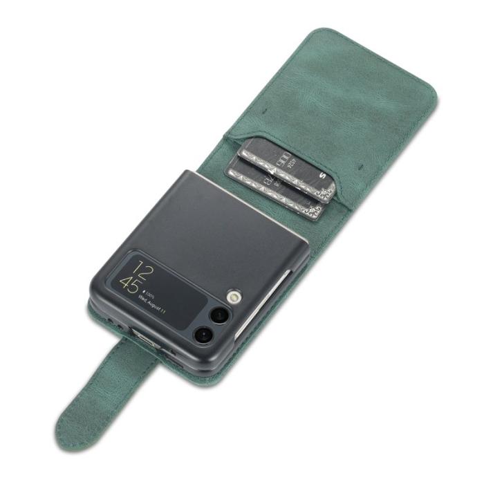 AZNS - AZNS Samsung Galaxy Z Flip3 5G Skal - PU Läder - Grön