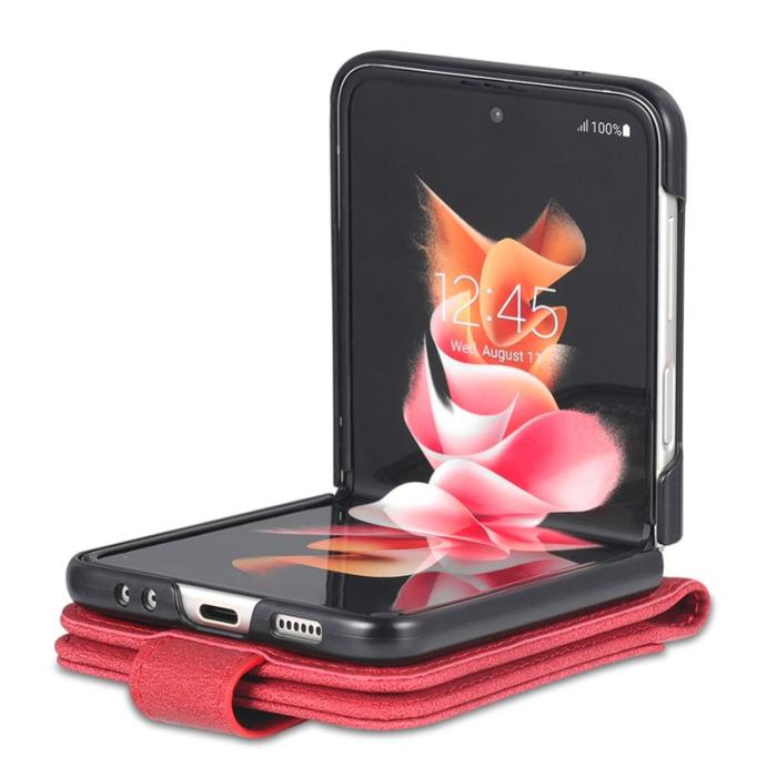 AZNS - AZNS Samsung Galaxy Z Flip3 5G Skal - PU Läder - Röd