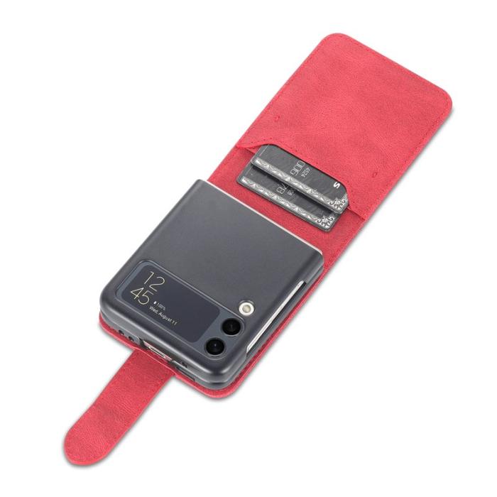 AZNS - AZNS Samsung Galaxy Z Flip3 5G Skal - PU Läder - Röd