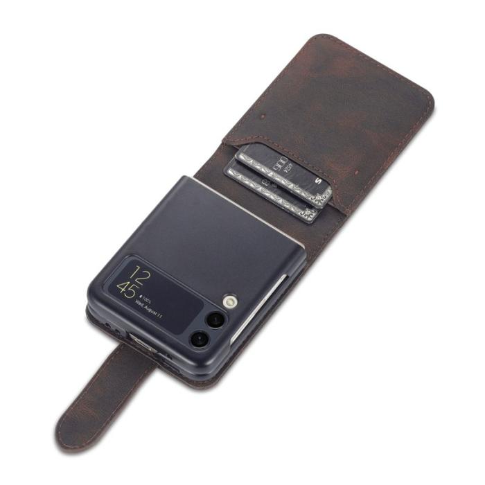AZNS - AZNS Samsung Galaxy Z Flip3 Fodral PU-läder - Brun