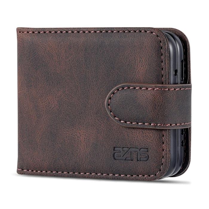 AZNS - AZNS Samsung Galaxy Z Flip3 Fodral PU-läder - Brun