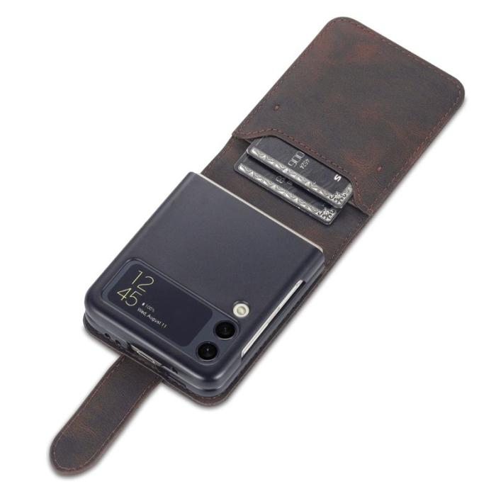 AZNS - AZNS Samsung Galaxy Z Flip4 5G Fodral PU Läder - Brun