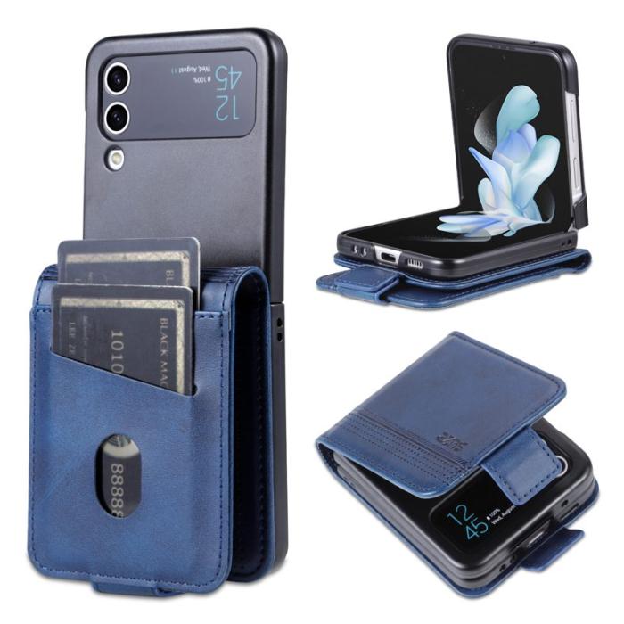 AZNS - AZNS Samsung Galaxy Z Flip4 Fodral Äkta läder - Blå