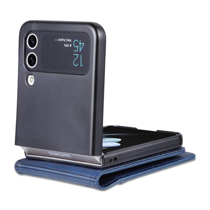 AZNS - AZNS Samsung Galaxy Z Flip4 Fodral Äkta läder - Blå