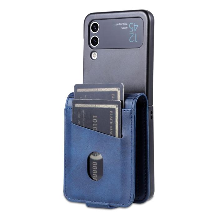 AZNS - AZNS Samsung Galaxy Z Flip4 Fodral Äkta läder - Blå