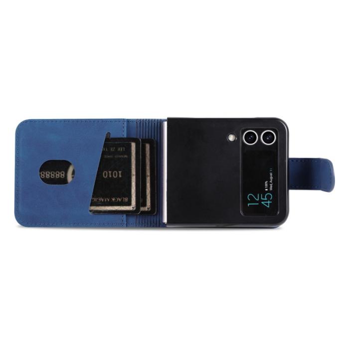 AZNS - AZNS Samsung Galaxy Z Flip4 Fodral PU Läder Kortfack - Blå