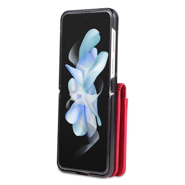 AZNS - AZNS Samsung Galaxy Z Flip4 Fodral PU Läder Kortfodral - Röd