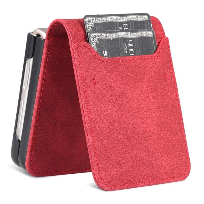 AZNS - AZNS Samsung Galaxy Z Flip4 Fodral PU Läder - Röd